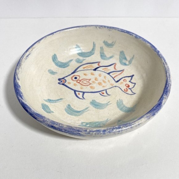 Dan Eash Art Pottery PA Handmade Glazed Stoneware Fish Bowl Pair Set Of 2 7.5in - Picture 3 of 15